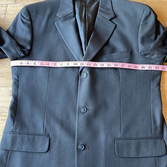 ALFANI Macy's Men's Store 2 Piece 100% Wool Suit 42L Dkbrown 3 Button - Picture 4 of 15